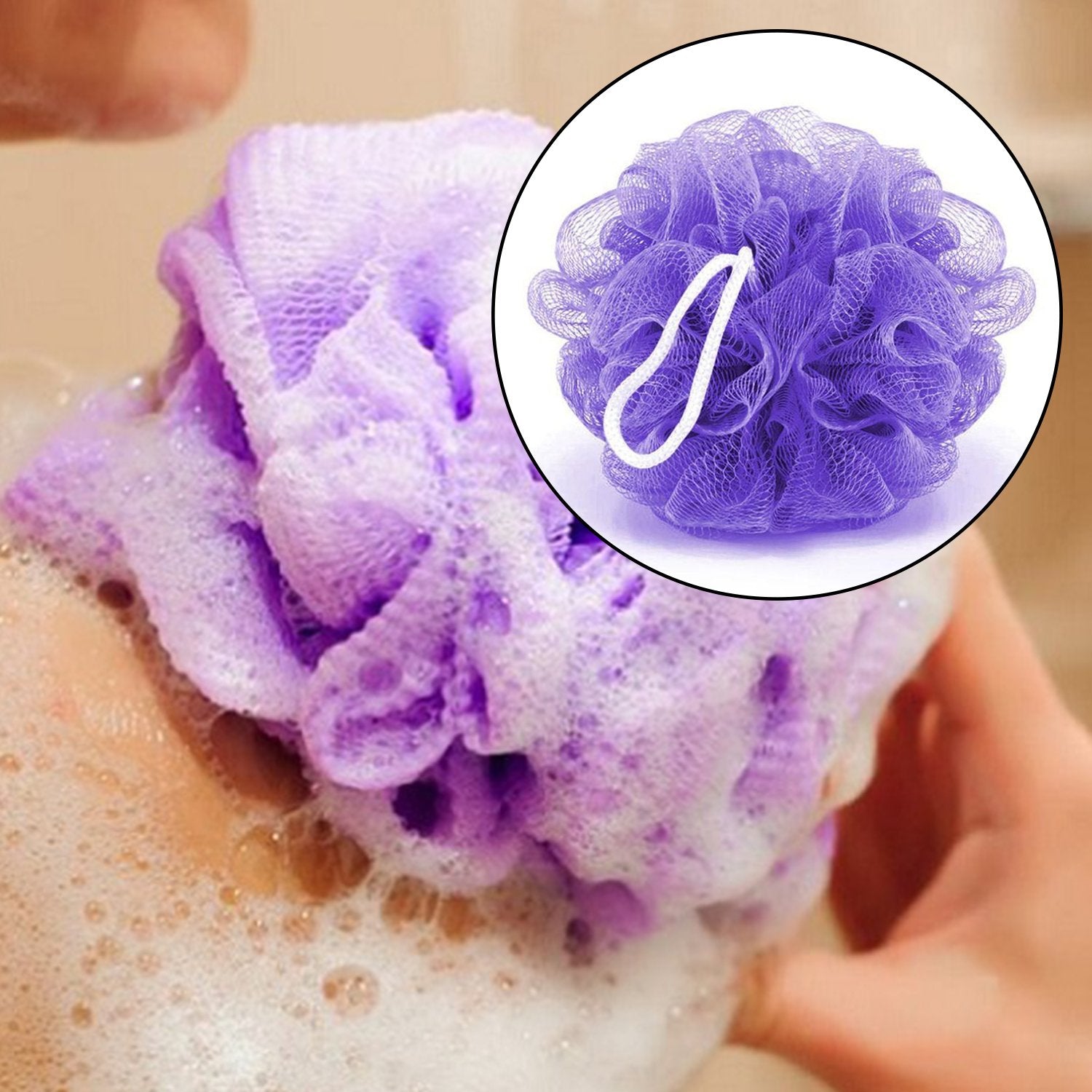 6074 Bath Shower Loofah Sponge Pouf Body Scrubber (Pack Of 6pcs) 6074 Bath Shower Loofah Sponge Pouf Body Scrubber (Pack Of 6pcs)